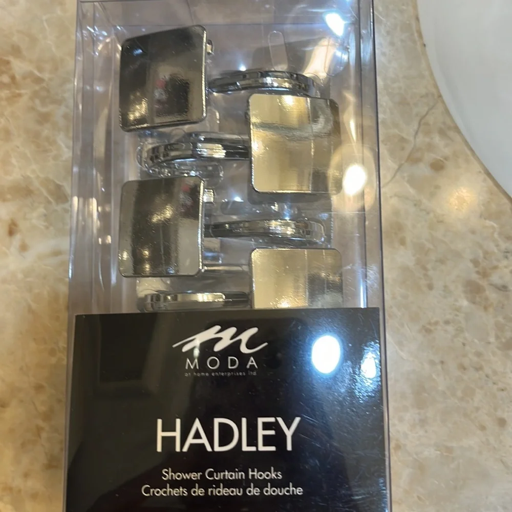 Hadley Shower Curtain Hooks, set of 12, NWB